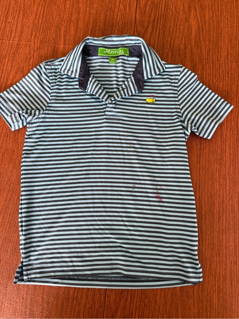 Masters Boys Striped Polo Shirt in Light Blue & Navy 3T